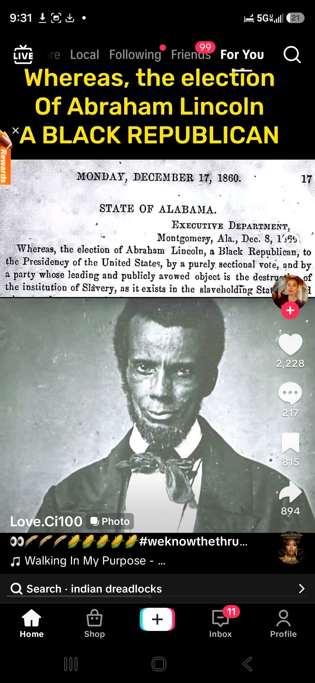 Black New World Order (easily dumb black race) are claiming Abraham Lincoln is Black